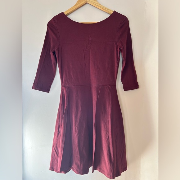 Pact Organic Cotton Burgundy Long Sleeve Dress - Picture 3 of 4